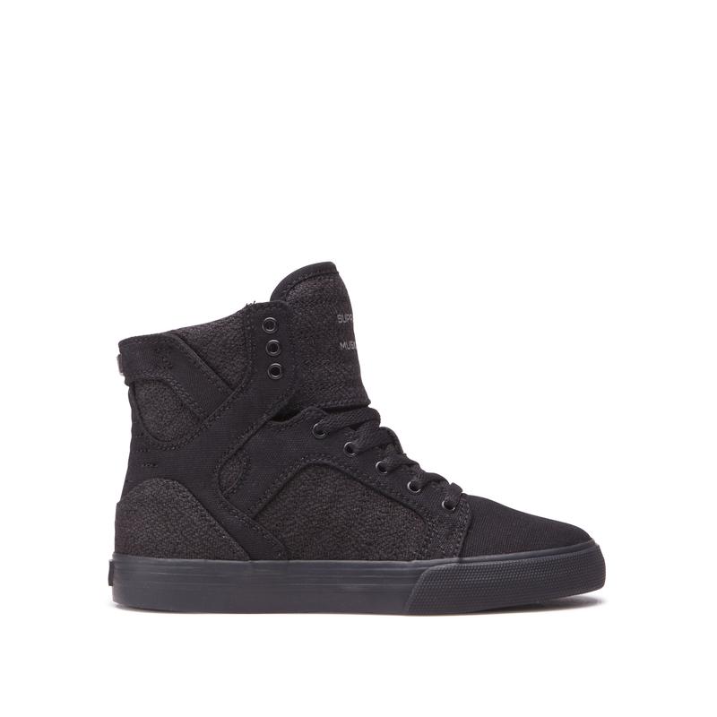 Buty Supra SKYTOP - Sneakersy Wysokie Dziecięce - Czarne (LOCH-95170)